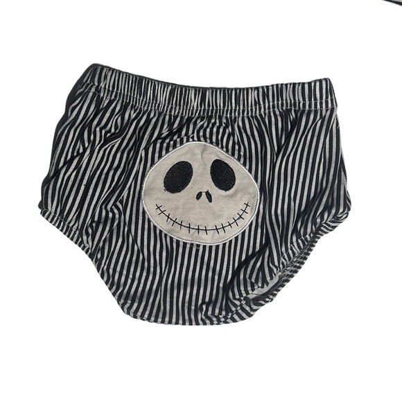 Spooky Nightmare Before Christmas Bottom, Striped Longsleeve Onesie - Picture 3 of 5